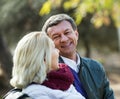 Portrait of senior couple in park . Royalty Free Stock Photo