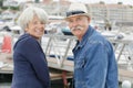 Portrait senior couple visiting port