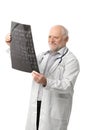 Portrait of senior doctor looking at X-ray image Royalty Free Stock Photo