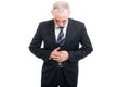 Portrait of senior holding his stomach like hurting Royalty Free Stock Photo