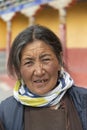 Portrait of a senior lakadhi Woman inside Thiksay Monastery,Ladakh,India