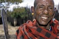 Portrait senior Maasai man with stretched earlobes Royalty Free Stock Photo