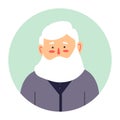 Grandfather portrait, senior male character with beard vector