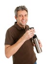 Portrait of senior man drinking coffee/tea Royalty Free Stock Photo