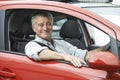 Portrait Of Senior Man Driving Car Royalty Free Stock Photo