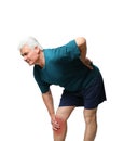 Portrait of senior man having knee problems Royalty Free Stock Photo