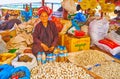 The portrait of senior market vendor, Kakku, Myanmar