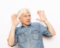 portrait senior mature man, looking shocked Royalty Free Stock Photo