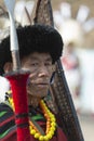 Portrait of a senior Naga Man during Hornbill Festival,Nagaland,India Royalty Free Stock Photo