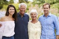 Portrait Of Senior Parents With Adult Children On Walk In Park Royalty Free Stock Photo