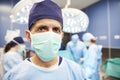 Portrait of senior surgeon in operating room