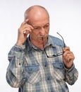 Portrait of a senior thoughtful man Royalty Free Stock Photo