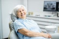 Portrait of a senior woman at the dental office Royalty Free Stock Photo