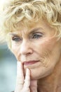 Portrait Of A Senior Woman Looking Anxious Royalty Free Stock Photo