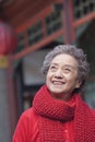 Portrait of senior woman outside a traditional Chinese building Royalty Free Stock Photo