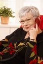 Portrait of senior woman on phone call Royalty Free Stock Photo