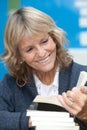 Senior woman reading a book Royalty Free Stock Photo