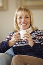 Portrait senior woman relaxing at home