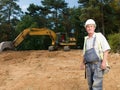 Portrait of senior worker on construction site Royalty Free Stock Photo