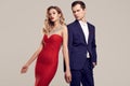 Sensual beautiful young couple dressed in formal clothes Royalty Free Stock Photo