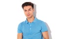 Portrait of a serious casaul man in polo shirt Royalty Free Stock Photo