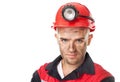 Portrait of serious coal miner