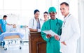 Portrait of a serious medical team at work Royalty Free Stock Photo