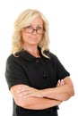 Portrait of serious middle aged woman in business attire Royalty Free Stock Photo