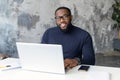 Portrait of serious millennial african american businessman in office Royalty Free Stock Photo