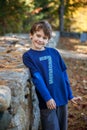 Portrait of Seven year old boy outside