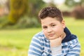 Portrait of a seven years old young caucasian boy Royalty Free Stock Photo