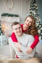 Portrait of a beautiful young woman in red dress. Concept o Royalty Free Stock Photo