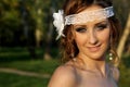 Portrait of bride with perfect wedding makeup