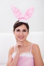 Young Woman Wearing Bunny Ears Royalty Free Stock Photo