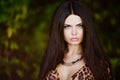 Portrait of a sensual beautiful brunette girl with long hai Royalty Free Stock Photo