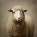 single sheep in a portrait style