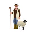 Shepherd with a sheep