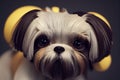 Portrait of a Shih tzu dog. Illustration