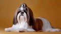 Portrait of Shih tzu, shot in nature, vivid colors, blurry background