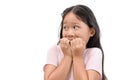 Portrait of shocked or scared kid girl isolated Royalty Free Stock Photo