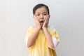 Portrait of a shocked young asian girl Royalty Free Stock Photo