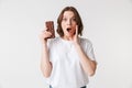 Portrait of a shocked young woman Royalty Free Stock Photo