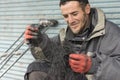 A Portrait of Shoe Repairer Man at Tehran Urban Area