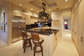 Contemporary kitchen counter in manor house