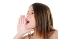 Portrait of the shouting girl Royalty Free Stock Photo