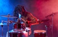 Portrait of showy african drummer man