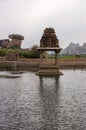 Portrait of Shrine in Krishna Tank, Hampi, Karnataka, India