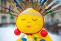 Portrait of Shrovetide doll simbolizing sun Royalty Free Stock Photo