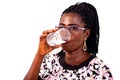 Sick mature woman drinking water with effervescent tablet Royalty Free Stock Photo