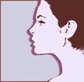 Portrait-silhouette of a girl. Female profile. Royalty Free Stock Photo